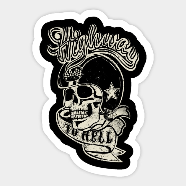 highway to hell Sticker by MarkoShirt